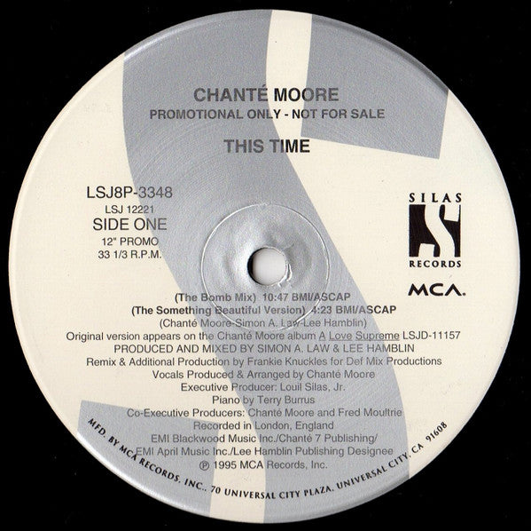 Image of Front Cover of 12" - VG/VG+ - CHANT� MOORE, This Time (Silas Records; LSJ8P-3348, US 1995), , - 4246148S