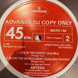 Image of Back Cover of 12" - VG/VG+ - ANTENA, Life Is Too Short (Extended Version) (4AD; MERX 190, UK 1985, Company Sleeve), company sleeve - light creasing, - 4246219S
