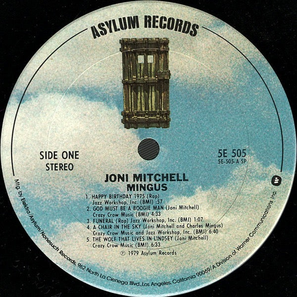 Image of Label Cover of LP - G+/VG - JONI MITCHELL, Mingus (Asylum Records; 5E-505, US 1979, Gatefold, CSM), Worn sleeve with ring wear., - 3116203C