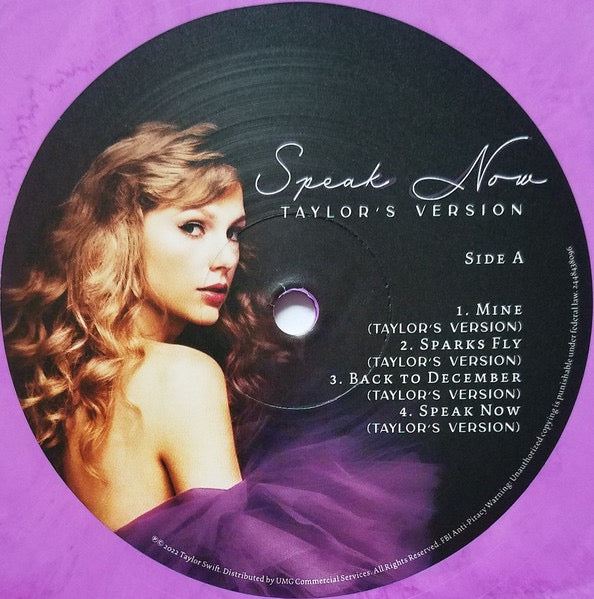 Image of Label Cover of 3xLP - VG+/VG+ - TAYLOR SWIFT, Speak Now (Taylor's Version) (Republic Records; 2448438096, Worldwide 2023, Gatefold, 3 Inners, Lilac Marbled Vinyl), , - 4216314C