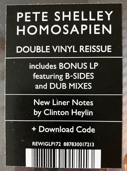 Image of Label Cover of 2xLP - VG+/VG+ - PETE SHELLEY, Homosapien (Domino; REWIGLP172, UK & Europe 2025 Reissue, Gatefold, Insert, Buzzcocks), , - 4216316C