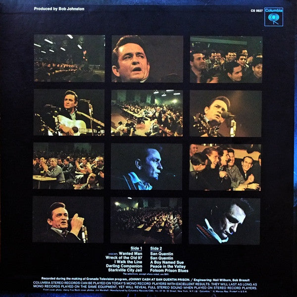 Image of Back Cover of LP - VG/VG - JOHNNY CASH, Johnny Cash At San Quentin (CBS 360 Sound (No Arrows); CS 9827, Singapore 1970s Reissue, Stereo), , - 4226187E