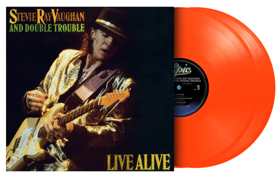 Image of Front Cover of 2xLP - NEW/NEW - STEVIE RAY VAUGHAN, Live Alive (Music On Vinyl; MOVLP662C, UK 2026 Reissue, Gatefold, Limited Edition 180g Orange Vinyl ), , Double live album by Stevie Ray Vaughan and Double Trouble, drawn from performances at Montreux, Austin Opera House and Dallas Starfest, including 'Texas Flood' and 'Superstition'. - 9419155C