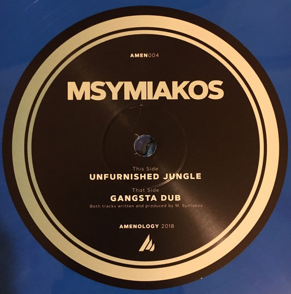 Image of Front Cover of 12" - /VG - MSYMIAKOS, Gangsta Dub / Unfurnished Jungle (Amenology; AMEN004, UK 2018, Blue / White Marbled), , - 4216542C