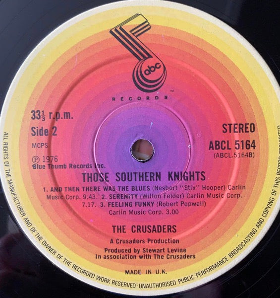 Image of Back Cover of LP - VG/VG - THE CRUSADERS, Those Southern Knights (ABC Records; ABCL 5164, UK 1976, Gatefold), Strong VG across the board., - 4216670C
