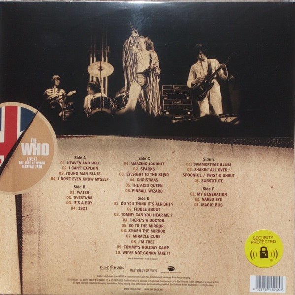 Image of Back Cover of LP - VG+/EX - THE WHO, Live At The Isle Of Wight Festival 1970 (Ear Music Classics ; 0215245EMX, UK 2020 Reissue, Gatefold, 3 Inners, Orange Vinyl), , - 4226293E