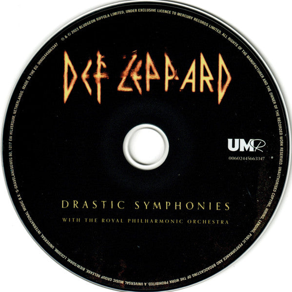 Image of Label Cover of CD - EX/EX - DEF LEPPARD WITH THE ROYAL PHILHARMONIC ORCHESTRA, Drastic Symphonies (Universal Music Recordings; 00602445663330, Worldwide 2023, Gatefold, Booklet), , - 4236302E