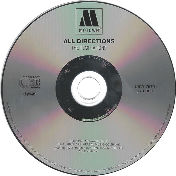 Image of Label Cover of CD - EX/EX - THE TEMPTATIONS, All Directions (Motown; UICY-75791, Japan 2013, Jewel Case), , - 4236313E