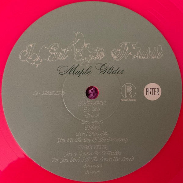 Image of Label Cover of LP - EX/EX - MAPLE GLIDER, I Get Into Trouble (Pieater / Partisan; PIE037LPC1, UK, Europe & US 2023, Inner, Pink Vinyl, side project of singer-songwriter Tori Zietsch), Opened Instore, Still In Stickered Shrinkwrap, - 4346015S