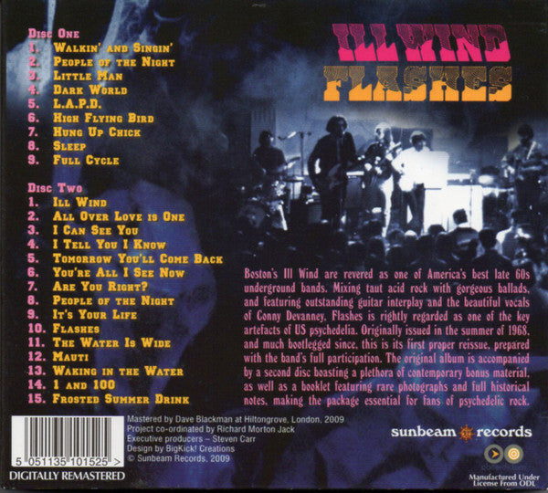 Image of Back Cover of 2xCD - VG+/VG+ - ILL WIND, Flashes ...Expanded (Sunbeam Records; SB2DP1015, UK 2009, Double Digipak, Booklet), , - 4336016E