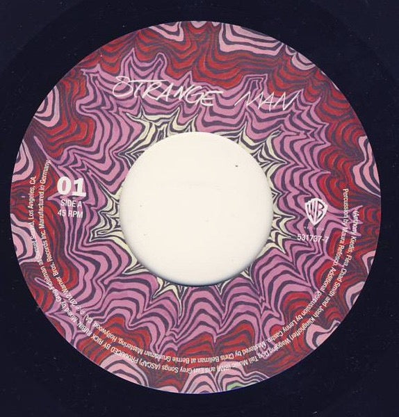Image of Label Cover of 7" - EX/VG+ - RED HOT CHILI PEPPERS, Strange Man / Long Progression (Warner Bros. Records; 5439-19764-9, Europe 2012, Picture Sleeve, Knock-Out Center), Still In Opened Shrinkwrap With Hype Sticker, - 4316202C