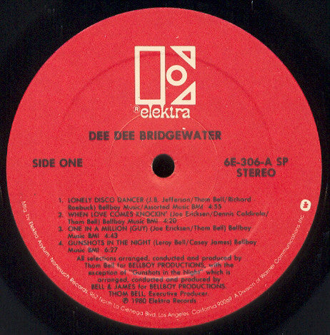 Image of Label Cover of LP - VG/VG+ - DEE DEE BRIDGEWATER, Dee Dee Bridgewater (Elektra; 6E-306, US 1980, Inner), , - 4346065S