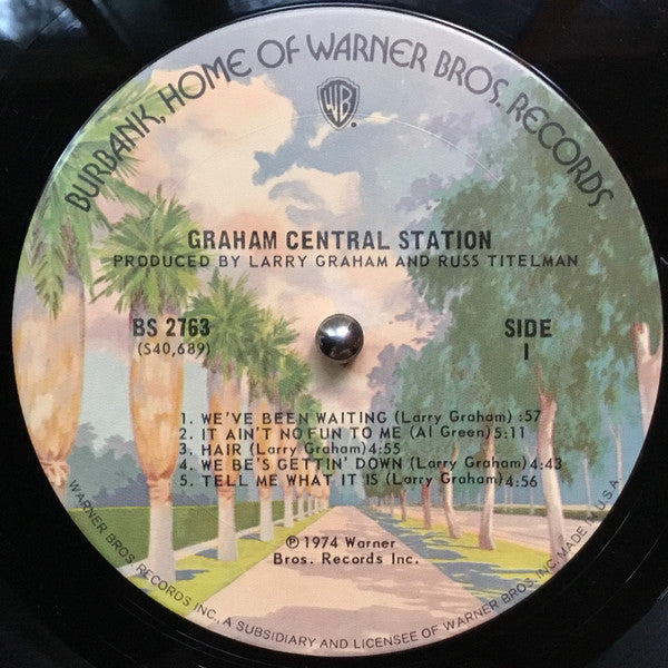 Image of Label Cover of LP - VG/VG - GRAHAM CENTRAL STATION, Graham Central Station (Warner Bros. Records; BS 2763, US 1974, Insert), Light hairlines. Spotty ringwear., - 4326122E