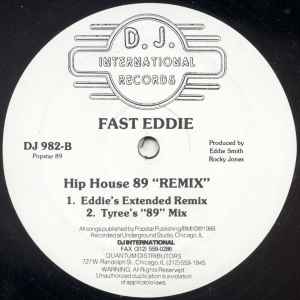Image of Back Cover of 12" - /VG - FAST EDDIE, Hip House (89 "Remix") (D.J. International Records ; DJ 982, US 1989), one small pressing defect, - 4346130S