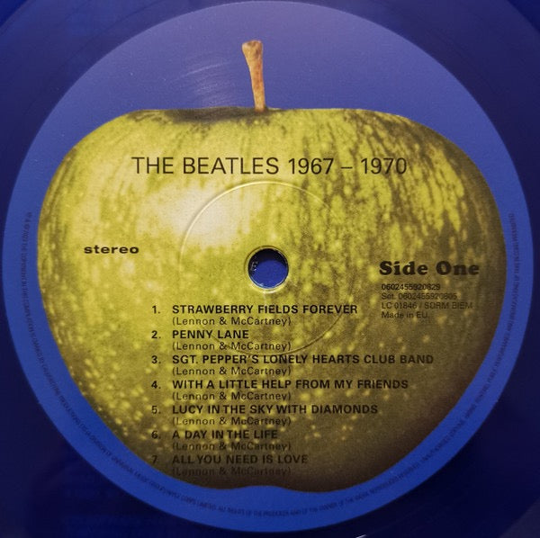 Image of Label Cover of 3xLP - VG+/VG+ - THE BEATLES, 1967-1970 (Apple; 5592080, Worldwide 2023 Reissue, Gatefold, 3 Inners & Insert, Blue Vinyl, Half-Speed Master), , - 4346099S