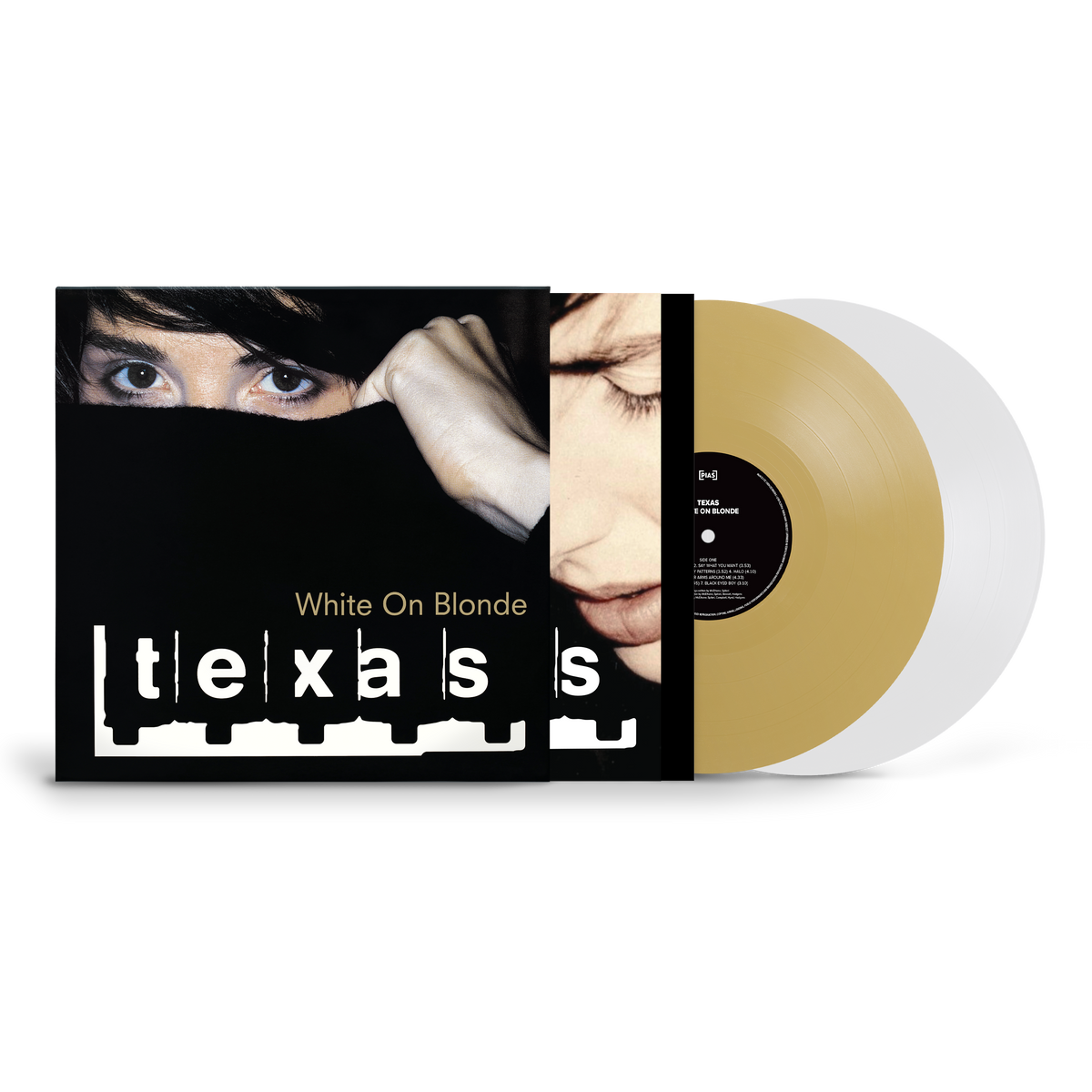Image of Front Cover of 2xLP - NEW/NEW - TEXAS, White On Blonde (30th Anniversary Edition) (Play It Again Sam; PIASC1215DLP, UK 2027, White & Gold Vinyl ), , 30th anniversary edition of Texas’s White On Blonde, originally released in 1997. Features the band’s acclaimed blend of pop and rock. - 9419896C