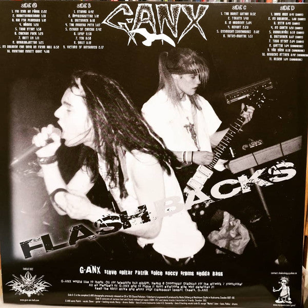 Image of Back Cover of 2xLP - VG+/VG+ - G-ANX, Flashbacks (Threat From The Past; THREAT 002, Germany 2015 Reissue, Gatefold, Black Inners & Insert), , - 4346279S