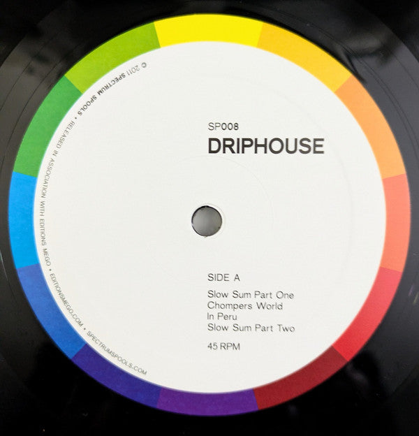 Image of Label Cover of LP - VG+/VG+ - DRIPHOUSE, Spectrum 008 (Spectrum Spools ; SP008, Austria 2011), Still In Opened Shrinkwrap, Originally released on cassette in an edition of 100 by Root Strata as Root 91. Released in association with Editions Mego. - 4326362E