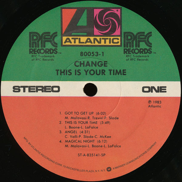 Image of Label Cover of LP - VG/VG - CHANGE, This Is Your Time (Atlantic; 80053-1, US 1983, Stereo, SP - Specialty Pressing), Cut-out (Hole punched), - 4446035S