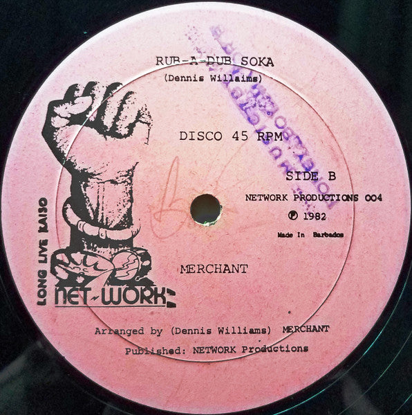 Image of Back Cover of CD - /VG - MERCHANT, Come Let Us Build A Nation Togedda (Network Productions; 004, Barbados 1982), Writing & Soundman's stamp on label. Vinyl has few light marks that don't affect play. , - 4426057E