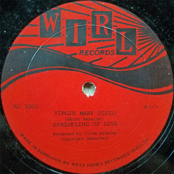 Image of Back Cover of 12" - /G+ - SPRINKLING OF LOVE, Virgin Mary Disco (WIRL; RS 3005, Barbados 1979), WOL. light marks only, - 4446171S