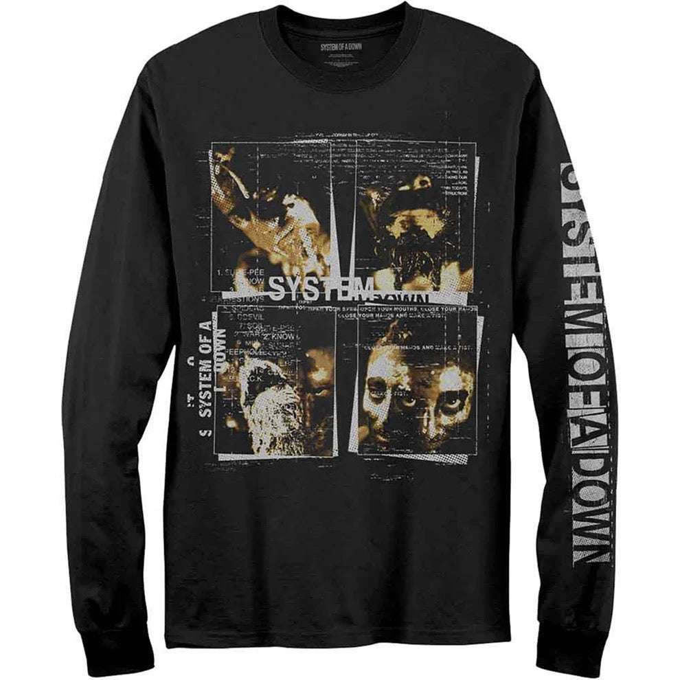 Image of Front Cover of Accessories - NEW - SYSTEM OF A DOWN, Face Boxes Long Sleeve T-Shirt (Black) XL (, UK ), , - 4416454C