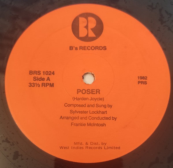 Image of Front Cover of 12" - /G+ - POSER, Harden Joycie/Visitor (B's Records; BRS 1024, Barbados 1982), Very minor pops and crackle at points. WOL, - 4446174S