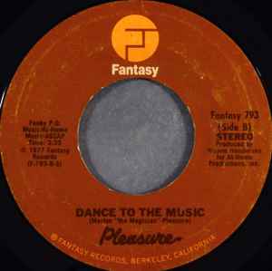 Image of Back Cover of 7" - /VG+ - PLEASURE, Joyous / Dance To The Music (Fantasy; Fantasy 793, US 1977), Lightest of marks. WOL., - 4426161E