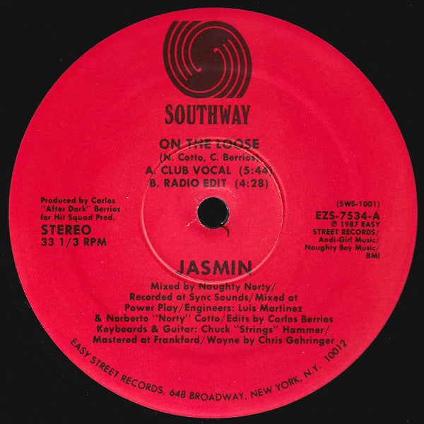 Image of Front Cover of 12" - /VG+ - JASMIN, On The Loose (Easy Street Records; EZS-7534, US 1987), , - 4446220S
