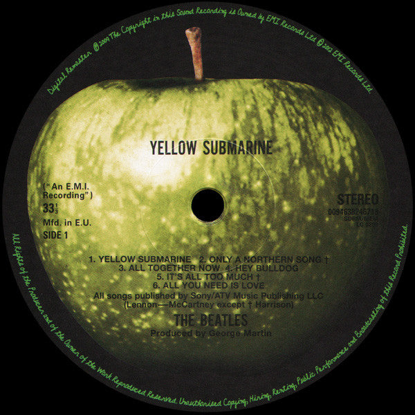 Image of Label Cover of LP - VG+/VG+ - THE BEATLES, Yellow Submarine (Apple; PCS7070, US 2012 Reissue, Inner, 180 Gram Vinyl, NO Made and Printed in the E.U. on lower back cover), , - 4446235S