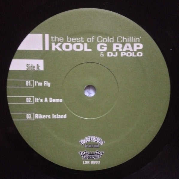 Image of Label Cover of 3xLP - F/VG - KOOL G RAP & DJ POLO, The Best of Cold Chillin (Landspeed / Cold Chillin; LSR 8803, UK 2000), Bottom third of the sleeve is either missing or in a poor state due to water damage. A few light hairlines on the record., - 1526162E
