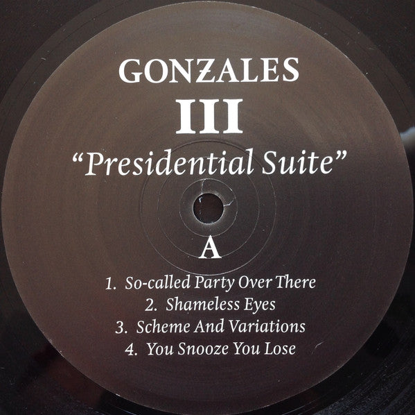 Image of Label Cover of 2xLP - VG/VG - GONZALES, III - Presidential Suite (Kitty Yo; KY02058DLP, Germany 2002), , - 4046294S