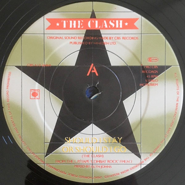 Image of Label Cover of 12" - VG/G - THE CLASH, Should I Stay Or Should I Go / Straight To Hell (CBS; CBS A 13-2646, UK 1982, Picture Sleeve, No Stencil), , - 3316040C