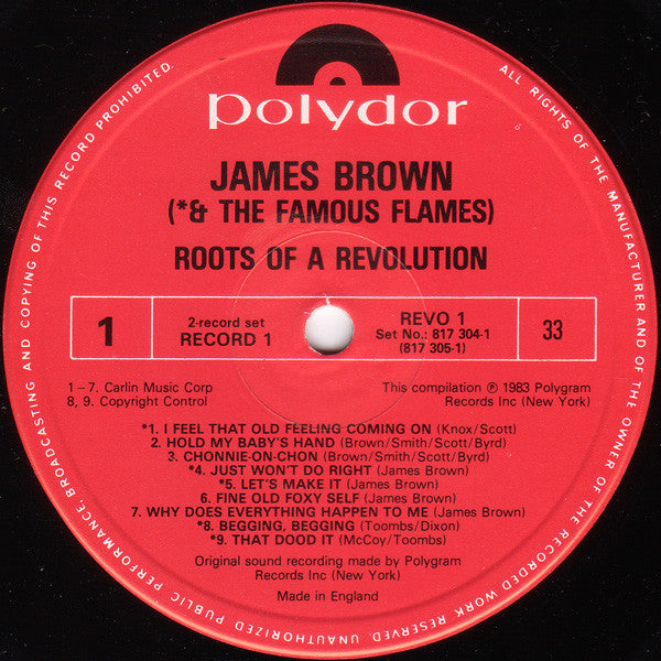 Image of Label Cover of 2xLP - VG/VG - JAMES BROWN, Roots of a Revolution (Polydor; REVO1, UK 1984, Gatefold, Booklet), , - 3926370E