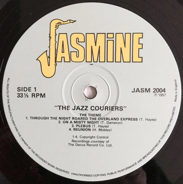 Image of Label Cover of LP - VG/VG - JAZZ COURIERS, Jazz Couriers (Jasmine; JASM2004, UK 1980s Reissue, Picture Sleeve), , - 0816413C