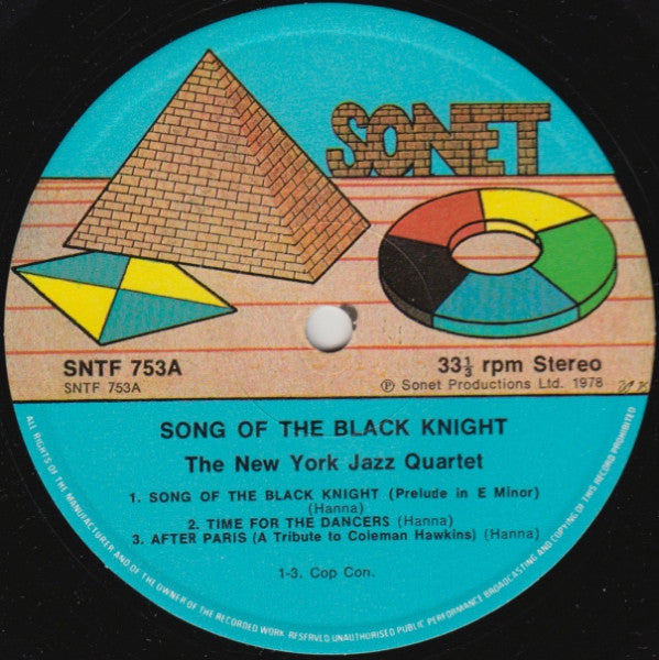 Image of Label Cover of LP - VG/VG+ - THE NEW YORK JAZZ QUARTET, Song Of The Black Knight (Sonet; SNTF 753, UK 1978), , - 4426085E