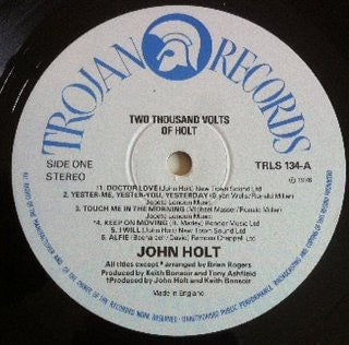 Image of Label Cover of LP - VG/G+ - JOHN HOLT, 2000 Volts Of Holt (Trojan Records; TRLS 134, UK 1976), Light marks only, - 4316126C