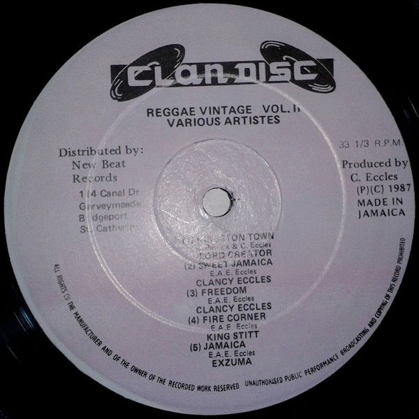 Image of Label Cover of LP - VG/VG - VARIOUS ARTISTS, Reggae Vintage Volume 2 (Clan Disc; , Jamaica 1987), Quite a few visual marks, plays great, minor surface only. Light wear on sleeve., - 2716119C
