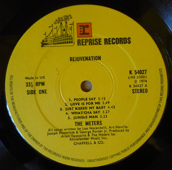 Image of Label Cover of LP - VG/G+ - THE METERS, Rejuvenation (Reprise; K 54027, UK 1974, Picture Sleeve), , - 2846130S