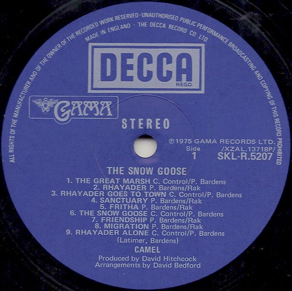 Image of Label Cover of LP - VG/VG - CAMEL, The Snow Goose (Decca Blue Boxed; SKL-R 5207, UK 1975, Laminated Sleeve, Insert), Light Marks only., - 1616227C