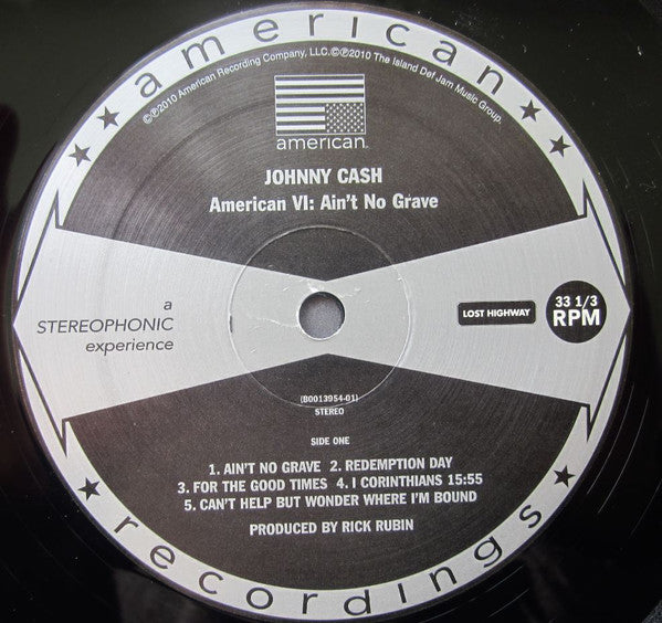 Image of Label Cover of LP - VG+/VG+ - JOHNNY CASH, American VI: Ain't No Grave (American Recordings; B0013954-01, US 2010, Inner), Sleeve still in stickered shrinkwrap, - 2216306C