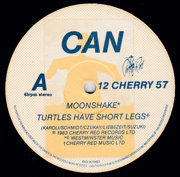 Image of Label Cover of 12" - VG+/VG+ - CAN, Moonshake/ Turtles Have Short Legs/ One More Night (Cherry Red; 12 Cherry 57, UK 1983), , - 2526336E