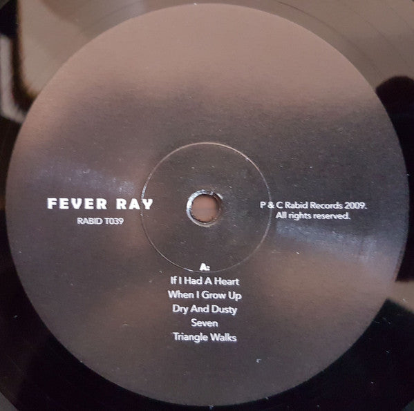 Image of Label Cover of LP - NEW/NEW - FEVER RAY, Fever Ray (Rabid Records; RABIDT039, UK 2018 Reissue, Inner), , Debut Album from the Knife's Karin Dreijer - 1016696C