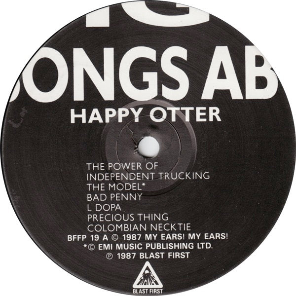Image of Label Cover of LP - VG/VG - BIG BLACK, Songs About Fucking (Blast First; BFFP19, UK 1987, Censorship Sticker on Front Sleeve, Inner), Light hairlines. Edgewear., - 3126110E