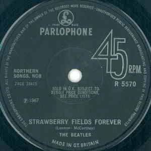 Image of Label Cover of 7" - VG/VG - THE BEATLES, Strawberry Fields Forever / Penny Lane (EMI; R 5570, UK 1967, Thin Wavey Cut Top Picture Sleeve, Mono. Solid Centre.), , - 4126119E