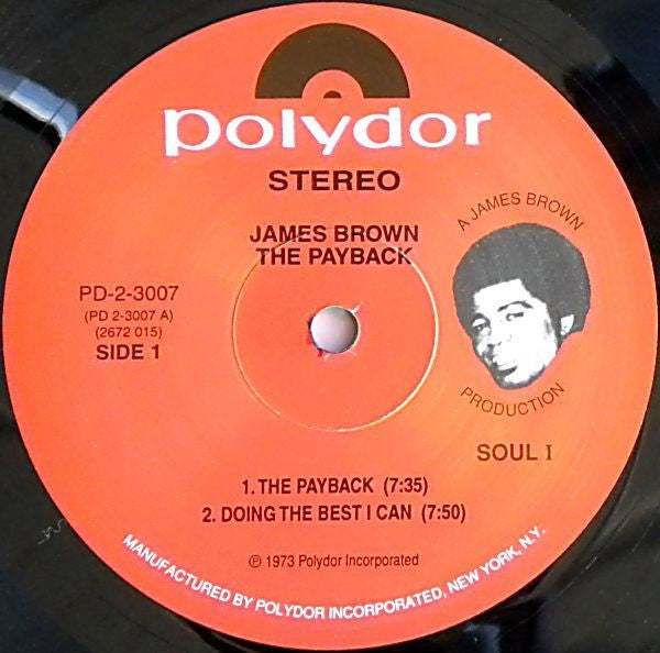 Image of Label Cover of 2xLP - EX/EX - JAMES BROWN, The Payback (Polydor; PD 2-3007, US 1990s Reissue, Gatefold, Scorpio Pressing), , - 4226179E