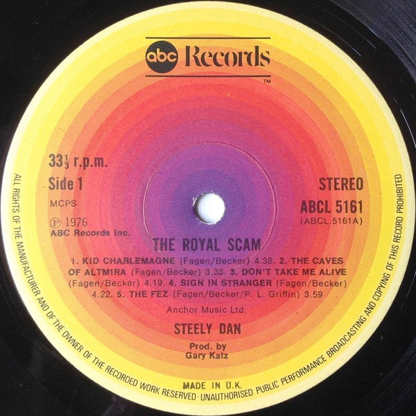 Image of Label Cover of LP - VG+/VG+ - STEELY DAN, The Royal Scam (ABC Orange Concentric Rings; ABCL5161, UK 1976, Inner, Black Circle ABC Logo), , - 3746168S