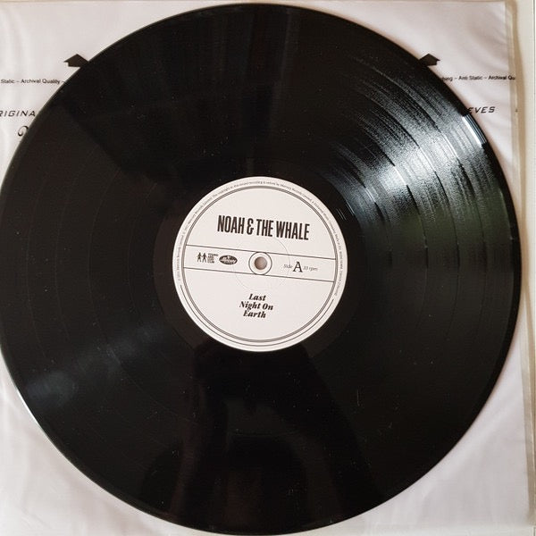 Image of Label Cover of 3925058E: LP - NOAH AND THE WHALE, Last Night On Earth (Mercury; 2760096, Europe 2011, Inner, With 7") Promo Sticker Over Barcode VG+/VG+