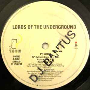Image of Label Cover of 12" - G+/G - LORDS OF THE UNDERGROUND, Psycho (Pendulum; 0-66383, US 1992, Picture Sleeve), Sleeve has wear and splits at corners and along spine / edges. Creasing too, - 3716222C
