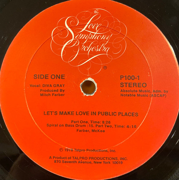 Image of Label Cover of LP - VG/VG - THE LOVE SYMPHONY ORCHESTRA, Penthouse Presents Pulsating Disco and Romantic moods for Loving and Dancing (Talpro; P100, US 1978, Triple Gatefold, "Penthouse Pet" inside gatefold.), , - 1726378E